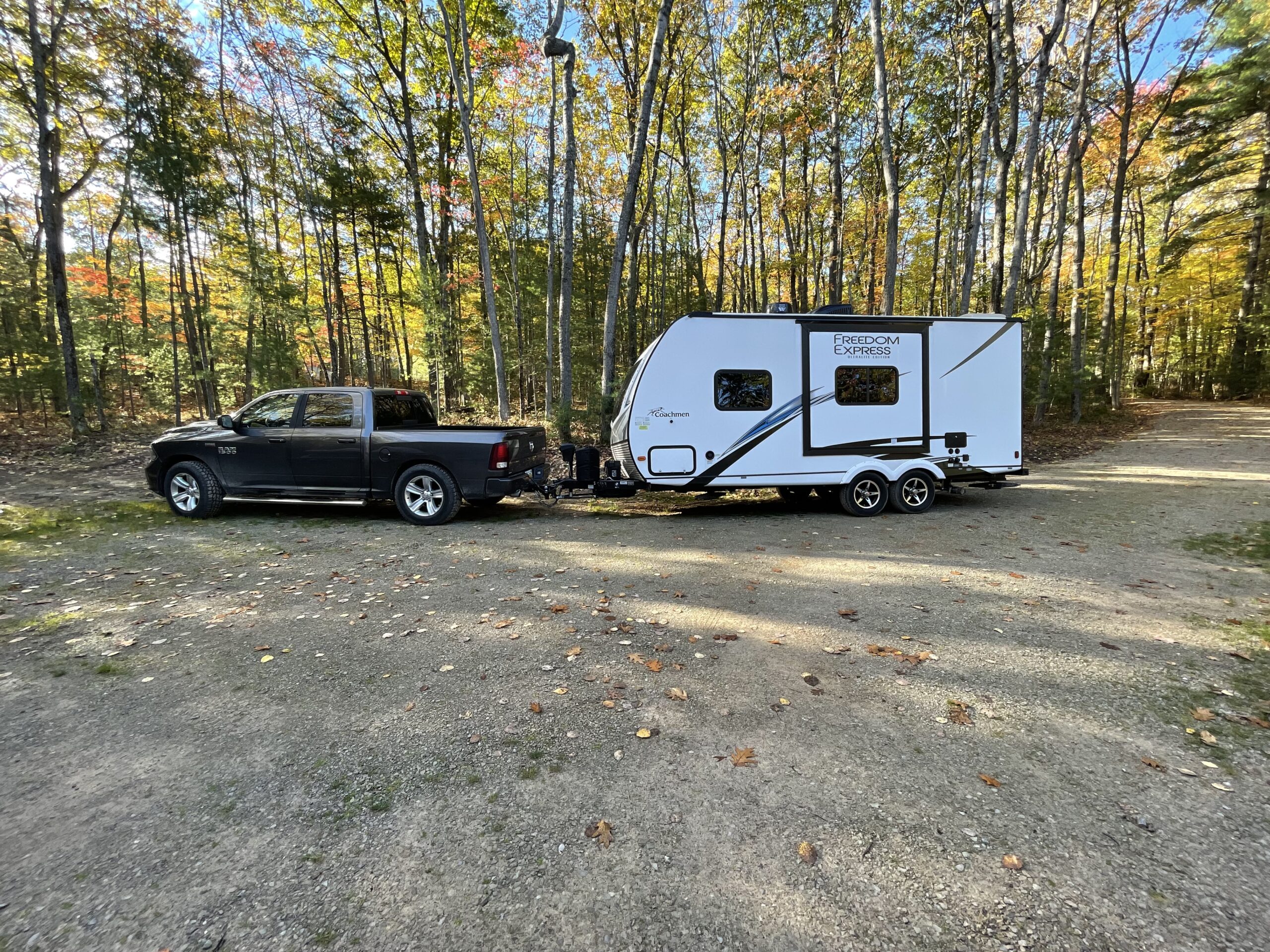 Coachmen Freedom Express Travel Trailer in Fall Woods